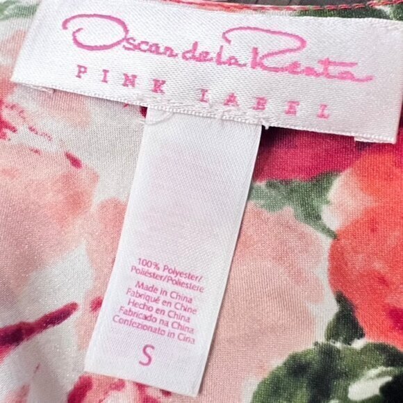 Oscar De La Renta Pink Label Slip Nightgown Small Floral Dress Ruffles VTG COA‎ - Picture 12 of 16